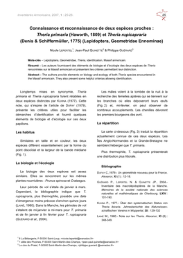 Theria Primaria (Haworth, 1809) Et Theria Rupicapraria (Denis & Sc