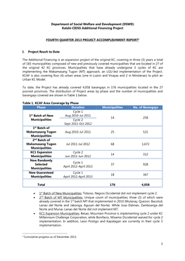 Department of Social Welfare and Development (DSWD) Kalahi-CIDSS Additional Financing Project