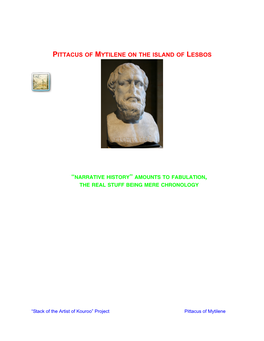 Pittacus of Mytilene on the Island of Lesbos