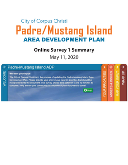 Padre/Mustang Island AREA DEVELOPMENT PLAN Online Survey 1 Summary May 11, 2020 Padre/Mustang Island