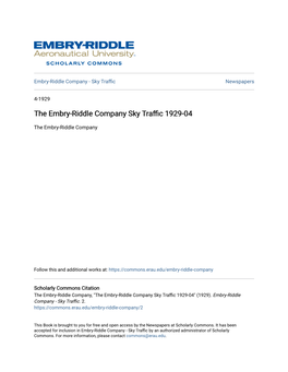 The Embry-Riddle Company Sky Traffic 1929-04