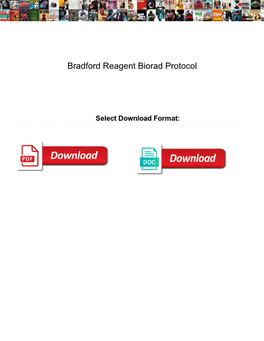 Bradford Reagent Biorad Protocol