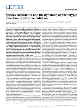 Species Coexistence and the Dynamics of Phenotypic Evolution in Adaptive Radiation