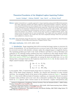 Theoretical Foundation of the Weighted Laplace Inpainting Problem