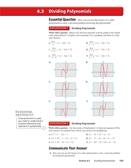 Dividing Polynomials