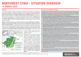 Northwest Syria - Situation Overview 16 March 2020