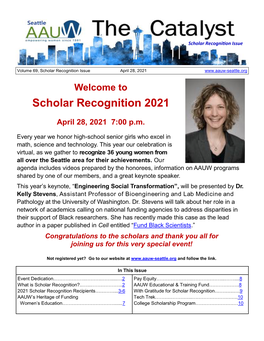 Scholar Recognition 2021