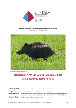 Handbook on African Swine Fever in Wild Boar and Biosecurity During Hunting