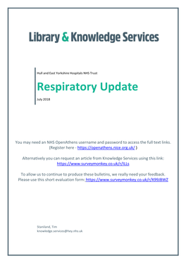 Respiratory Update