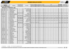 Midweek Regular Coupon 14/09/2020 10:16 1 / 6