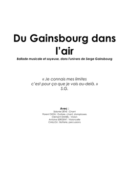 Du Gainsbourg Dans L'air