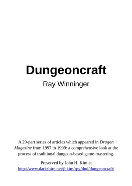 Dungeoncraft Ray Winninger