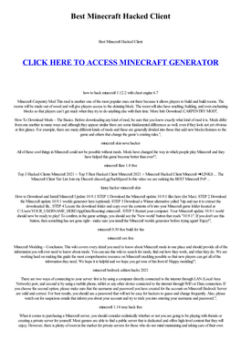 Best Minecraft Hacked Client