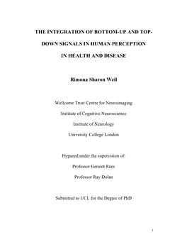 The Integration of Bottom-Up and Top