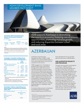 Asian Development Bank and Azerbaijan: Fact Sheet