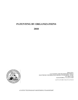 Patenting by Organizations 2010