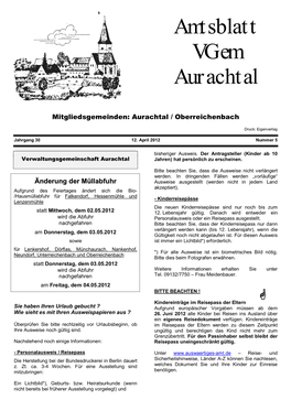 Amtsblatt Vgem Aurachtal