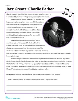 Jazz Greats: Charlie Parker