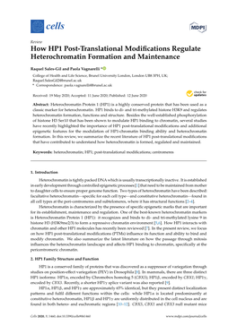 How HP1 Post-Translational Modifications Regulate