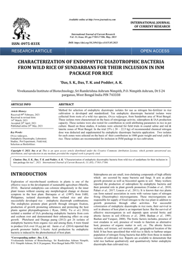 Characterization of Endoph from Wild Rice Of