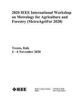 2020 IEEE International Workshop on Metrology for Agriculture and Forestry (Metroagrifor 2020)