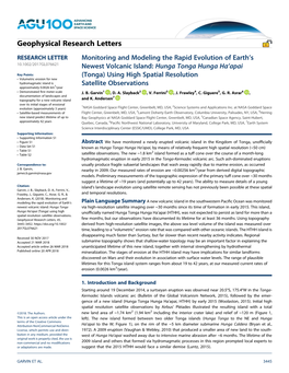 Garvin Et Al, 2018. Geophysical Research Letters