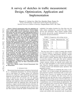 A Survey of Sketches in Traffic Measurement: Design, Optimization