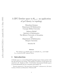 Arxiv:Math/9512202V1 [Math.LO] 11 Dec 1995 Asdb .H Okri 91 .H Okrcaatrzddowker [3]