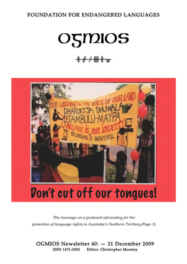 OGMIOS 40 Newsletter of Foundation for Endangered Languages 31St December 2009