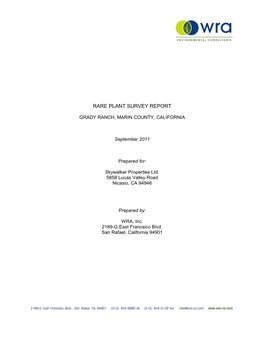 Rare Plant Survey Report