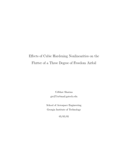 Effects of Cubic Hardening Nonlinearities on the Flutter of A