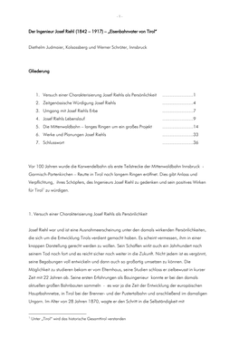 Der Ingenieur Josef Riehl (1842 – 1917) – „Eisenbahnvater Von Tirol“