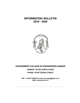 Information Bulletin 2019 - 2020