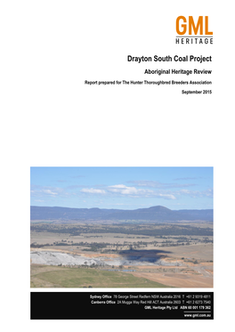 Drayton South Coal Project Aboriginal Heritage Review