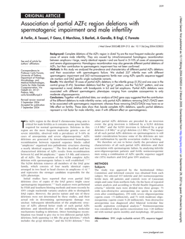 Association of Partial Azfc Region Deletions with Spermatogenic Impairment and Male Infertility