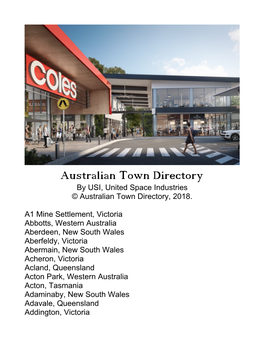Australian Town Directory by USI, United Space Industries © Australian Town Directory, 2018