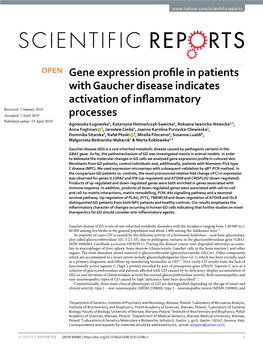 Gene Expression Profile in Patients with Gaucher Disease Indicates
