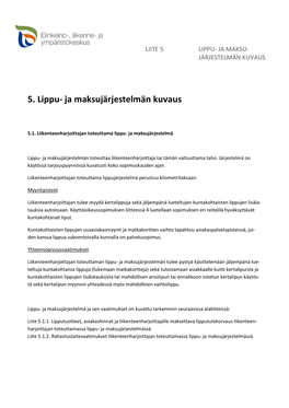 5. Lippu- Ja Maksujärjestelmän Kuvaus