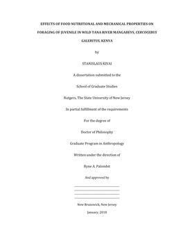 Effects of Food Nutritional and Mechanical Properties on Foraging