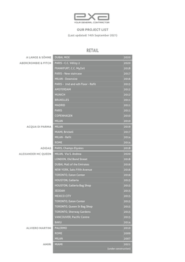 EXA Project List