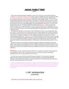 Ariail Family Tree 11Thst Generation