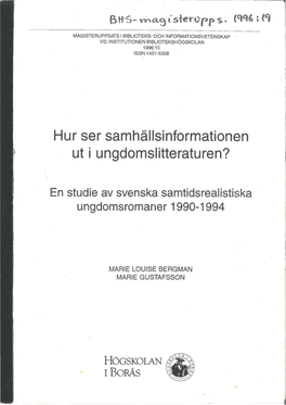 Hur Ser Samhallsinformationen Ut I Ungdomslitteraturen?