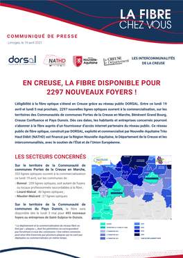 Fibre Disponible Pour 2297 Nouveaux Foyers !