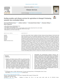 Scaling Weather and Climate Services for Agriculture in Senegal: Evaluating Systemic but Overlooked Effects