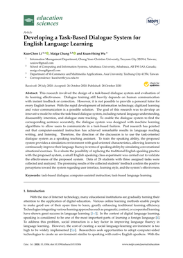 Developing a Task-Based Dialogue System for English Language Learning