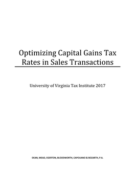 Optimizing Capital Gains Tax Rates in Sales Transactions