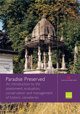 Paradise Preserved an Introduction to the Assessment, Evaluation, Conservation and Management of Historic Cemeteries 9733 EH Paradise Pres 29/12/06 11:26 Page Cov2