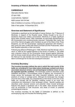 Inventory of Scottish Battlefields NGR Centred