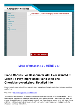 Piano Chords for Basshunter All I Ever Wanted :: Learn to Play Improvised Piano with the Chordpiano-Workshop