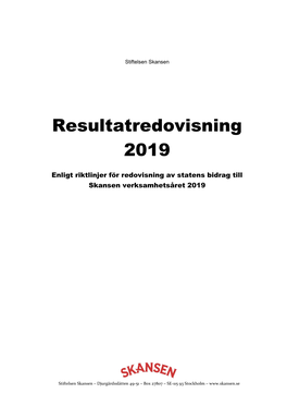 Resultatredovisning 2019